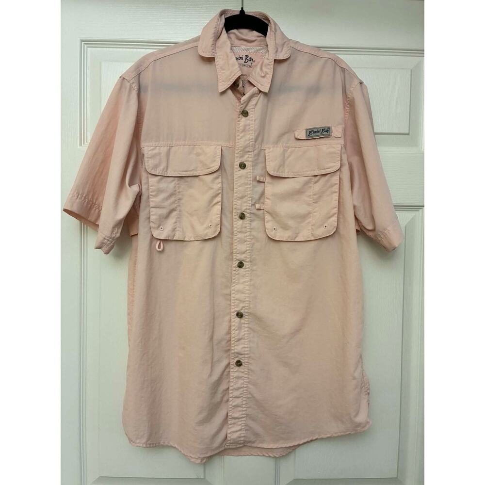 Bimini Bay Outfitters‎ S Pink Fishing Shirt Vented Mesh Outdoor Button UP
